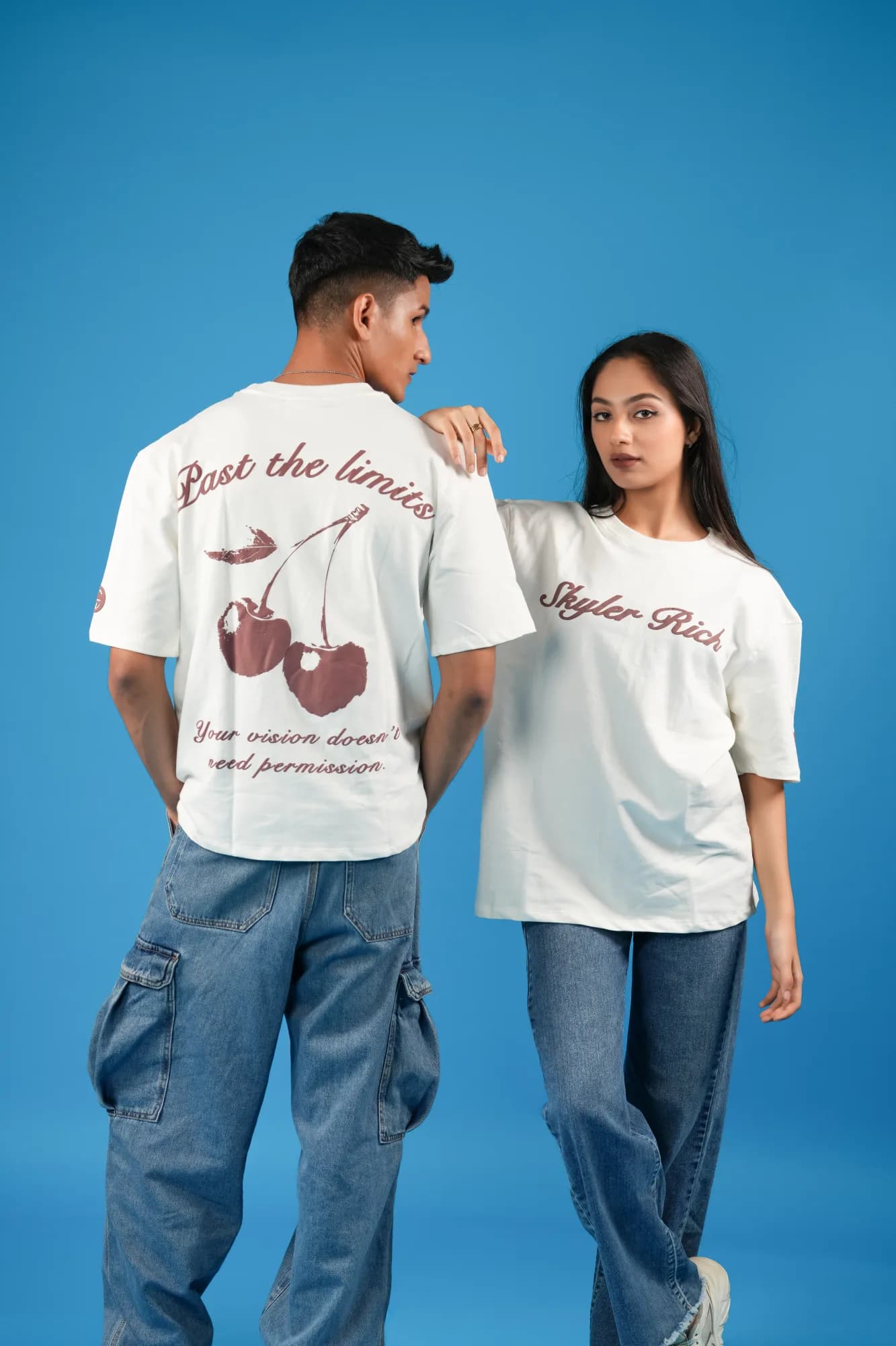 BURST LIMITS oversized T-shirt on model